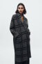 Check knit jacquard coat