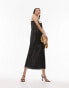 Topshop cami slip dress with cut out detailing in black