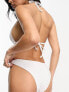 Фото #5 товара COLLUSION textured cut out halter neck swimsuit in white