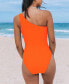 Фото #3 товара Women's Tummy Control One Shoulder Cutout Slimming One Piece Swimsuit