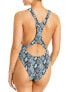 Solid & Striped 285043 Womens One-Piece Swimsuit Blue, Size M