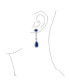 Фото #2 товара Wedding Simulated Royal Blue Sapphire Cubic Zirconia Halo Long Pear Solitaire Teardrop CZ Statement Dangle Chandelier Earrings Pageant Bridal Party