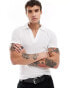 ASOS DESIGN muscle fit polo in sheer white fabric