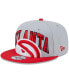 Фото #1 товара Двухцветная бейсболка типа Snapback New Era Atlanta Hawks серого и красного цвета