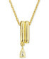 ფოტო #5 პროდუქტის Gold-Tone Crystal & Polished Bar Pendant Necklace, 15" + 2" extender