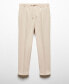 Фото #3 товара Men's Linen-Blend Slim-Fit Drawstring Pants