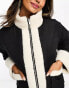 Wednesday's Girl borg edged puffer jacket in black