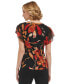 ფოტო #2 პროდუქტის Women's Short Sleeve Printed Top