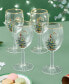 Christmas Tree Wine Glasses, Set of 4