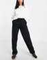 Фото #2 товара ASOS DESIGN straight leg jogger with deep waistband and pintuck in cotton in black - BLACK