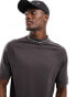 ASOS DESIGN heavyweight raglan turtle neck t-shirt in brown