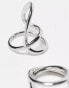 Фото #4 товара ASOS DESIGN 2 pack cut out ring set in silver tone