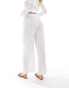 Vero Moda Petite textured jersey wide leg trouser co-ord in white