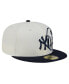 ფოტო #3 პროდუქტის Men's Cream/Navy New York Yankees Lonestar 59FIFTY Fitted Hat