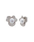 ფოტო #2 პროდუქტის Pave Three Petal Imitation Pearl Stud Earring