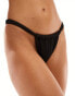 Miss Selfridge textured high leg bikini bottom in black