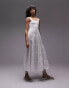 Topshop tiered dobby maxi beach dress in ivory Белый, M - EU 40-42 - фото #1