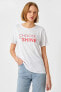2yak13087ek Yuvarlak Yaka Kısa Kollu Normal Kalıp Koyu Beyaz Kadın T-shirt