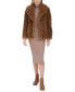 ფოტო #8 პროდუქტის Women's Notched-Collar Single-Breasted Teddy Coat