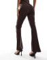 Фото #4 товара In The Style bengaline flared trousers co-ord in chocolate