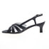 Фото #7 товара David Tate Rosette Womens Black Narrow Leather Hook & Loop Strap Heels Shoes