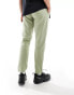 ASOS DESIGN tapered linen chino trousers in green