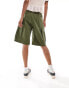 Gramicci cotton twill long line cargo short in khaki