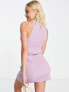 Фото #2 товара ASOS DESIGN knitted halter mini dress in rib in Lilac