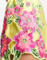 Фото #2 товара ASOS DESIGN embellished floral applique satin mini dress in yellow