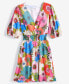 Фото #5 товара Women's Printed Elbow-Sleeve Mini Dress, Created for Macy's