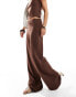 Фото #2 товара ASOS DESIGN wide leg trousers co ord in brown pinstripe