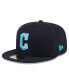 ფოტო #1 პროდუქტის Men's Navy Cleveland Guardians 2024 Father's Day 59FIFTY Fitted Hat