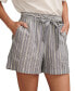 ფოტო #3 პროდუქტის Women's Paperbag-Waist Cuffed Shorts
