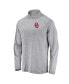 ფოტო #2 პროდუქტის Men's Gray Oklahoma Sooners Striated Raglan Quarter-Zip Jacket