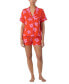 ფოტო #1 პროდუქტის Women's 2-Pc. Floral Boxer Pajamas Set