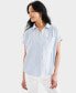 ფოტო #1 პროდუქტის Petite Cotton Gauze Camp Shirt, Created for Macy's
