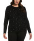 Фото #1 товара Plus Size Embellished Long Sleeve Sweater