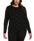 ფოტო #1 პროდუქტის Plus Size Embellished Long Sleeve Sweater