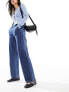 Фото #1 товара JDY high waisted wide leg jean in mid wash blue