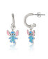 Фото #1 товара Lilo and Stitch Silver Plated Stitch Drop Hoop Earrings