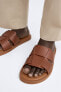 Плетеные кожаные сандалии ZARA