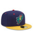 Фото #3 товара Men's Navy, Yellow Cedar Rapids Kernels Marvel x Minor League 59FIFTY Fitted Hat