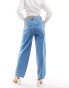 Фото #4 товара & Other Stories high waist tapered barrel leg jeans in mid blue