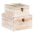 Decorative box Sheets Rattan 20 x 20 x 12 cm DMF (2 Units)