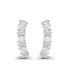 Cubic Zirconia Round and Baguette Ear Climbers in Sterling Silver