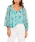 Фото #1 товара Women's Floral Women's Scoop-Neck Long-Sleeve Blouse