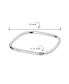 Фото #5 товара Plain Stackable Smooth Solid Square Bangle Bracelet For Women Sterling Silver