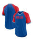 Фото #1 товара Men's Royal, Red Buffalo Bills Second Wind Raglan V-Neck T-shirt