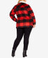 ფოტო #4 პროდუქტის Plus Size Faux Wool Plaid Jacket