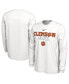 Men's White Clemson Tigers On Court Long Sleeve T-shirt